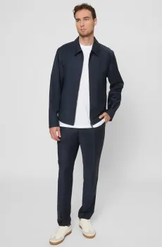 Мужской темно-синий шерстяной костюм (кофта, брюки) Синий 50 BOSS 50547046;404
