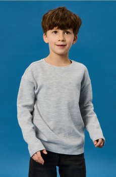 Футболка з фактурного трикотажу ottoman з довгим рукавом - сірий