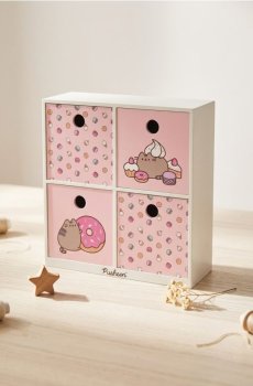 Дитяча шафка з шухлядами Pusheen - пастельний рожевий