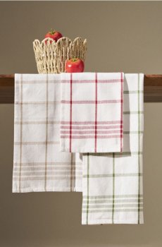 Кухонні рушники в клітинку, набір 3 шт. - різнобарвний