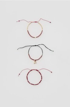 Reserved - Набір браслетів на ногу - червоне дерево - 916IC-93X