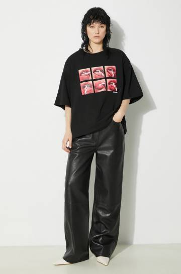 Хлопковая футболка Fiorucci Mouth Print Padded T-Shirt женская цвет чёрный M01FPTSH105CJ01BK01 Хлопковая футболка Fiorucci Mouth Print Padded T-Shirt женская цвет чёрный M01FPTSH105CJ01BK01
