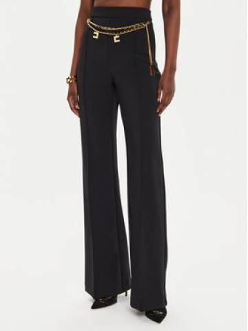 Elisabetta Franchi Штани палаццо PA-T35-46E2 Чорний Regular Fit Elisabetta Franchi Штани палаццо PA-T35-46E2 Чорний Regular Fit