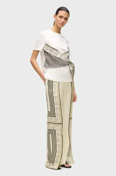 Женские бежевые брюки с узором SCARF PRINT Бежевый 42 Karl Lagerfeld B2W10025