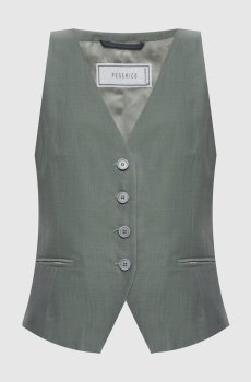 Жилет цвета хаки со льном