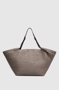 Серая сумка-тоут из рафии