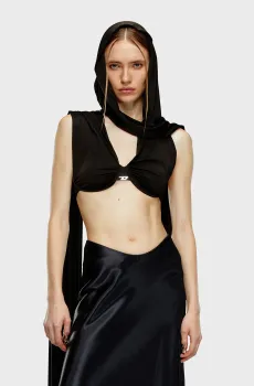 Женский черный топ T-SOPHIA Черный S Diesel A13569 0QKAB