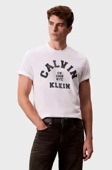 Мужская белая футболка SS 20S LN CALVIN COLLEGE GRAPHIC Белый XL Calvin Klein Jeans LV04RE810G