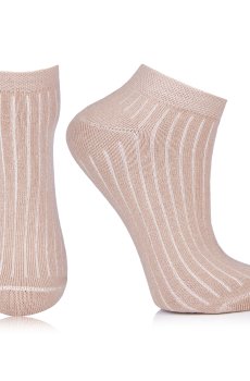 Носки женские AmiGA спортивные, бежевый меланж рубчик, размер 23-25