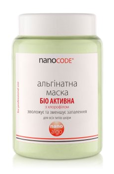 Альгинатная маска для лица NanoCode Nano Algo Био Активная, для всех типов кожи, с хлорофиллом, 140 г