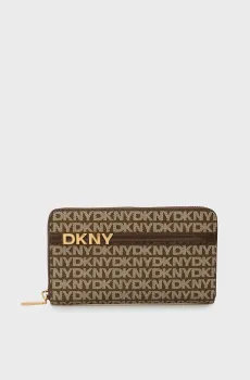 Женский коричневый кошелек с узором AVRIL ZIP Коричневый ONESIZE DKNY R5215M28