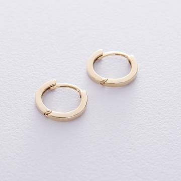 Серьги-кольца в желтом золоте с06457 Серьги-кольца в желтом золоте с06457