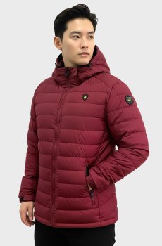 Куртка-стограммовка с капюшоном в красном цвете SB-TJBW-50217A-wine-red
