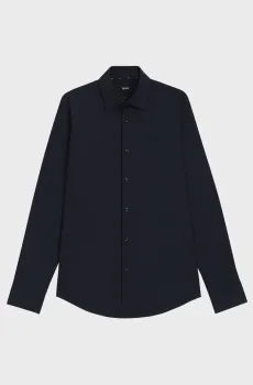 Мужская темно-синяя рубашка Синий 42 BOSS 50473265;404