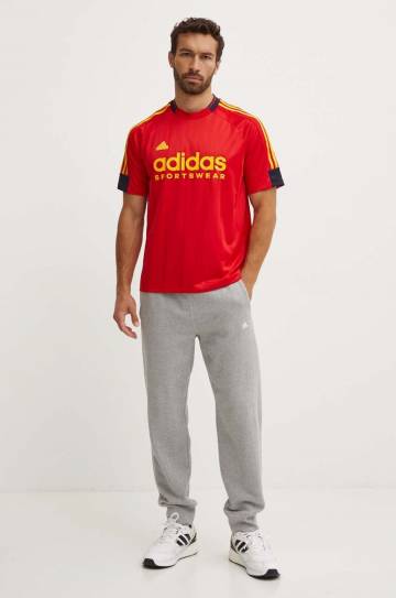 Спортивная футболка adidas Tiro цвет красный узорная IY4507 Спортивная футболка adidas Tiro цвет красный узорная IY4507