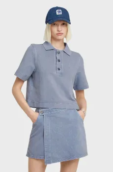 Женское голубое поло Overdyed Голубой M G-Star RAW D26086,D966