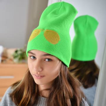 Шапки Lemanta Шапка для дівчаток яскраво зелена (очки золото) Шапки Lemanta Шапка для дівчаток яскраво зелена (очки золото)
