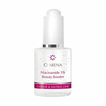 Бустер для лица Clarena Caviar & Matrix Line Niacynamide 5% Beauty Booster с 5% ниацинамида, экстрактом икры и алоэ, 30 мл Бустер для лица Clarena Caviar & Matrix Line Niacynamide 5% Beauty Booster с 5% ниацинамида, экстрактом икры и алоэ, 30 мл