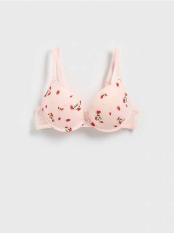 Reserved - Push-up бюстгальтер з вишивкою - пастельний рожевий - 134CO-03X
