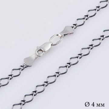 Серебряная черненая цепочка Нонна 1+1 10803 Серебряная черненая цепочка Нонна 1+1 10803