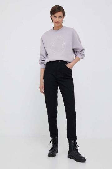 Кофта Calvin Klein женская цвет фиолетовый с аппликацией Кофта Calvin Klein женская цвет фиолетовый с аппликацией