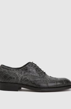 Серые оксфорды из кожи аллигатора