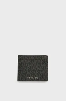 Мужской черный кошелек с узором HUDSON BILLFOLD W ID Черный ONESIZE Michael Kors 39S4LHUF2B