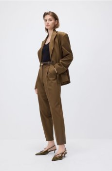Reserved - Штани-сигарети з ременем - теплий оливковий - 715GM-19X