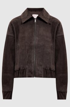 Коричневая замшевая укороченная куртка