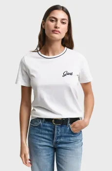 Женская белая футболка REG SCRIPT SS Белый S Gant 4200551