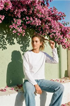 Бавовняна футболка з щільного інтерлок-плетення - білий