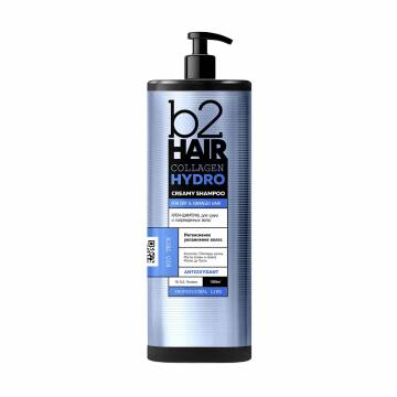 Крем-шампунь b2Hair Collagen Hydro Creamy Shampoo для сухих и поврежденных волос, 1 л Крем-шампунь b2Hair Collagen Hydro Creamy Shampoo для сухих и поврежденных волос, 1 л