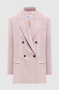 Розовый двубортный жакет OMBROSA из шерсти и шелка