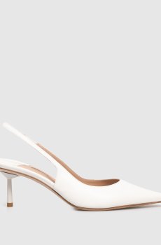 Белые кожаные слингбеки BELLA