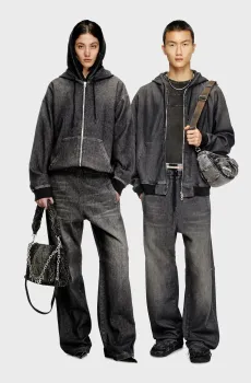 Черное худи D-GIRI-S TRACK FELPA (унисекс) Черный S Diesel A16367 09L77