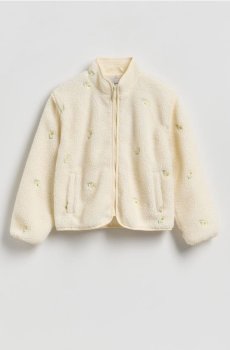Reserved - Флісова куртка з вишивкою - кремовий - 441HR-01X