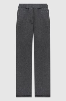 Серые спортивные брюки с люрексом