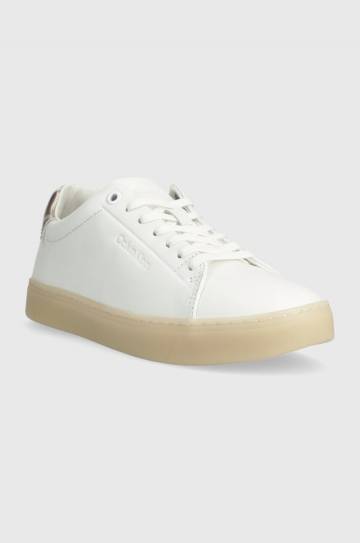 Кожаные кроссовки Calvin Klein CUPSOLE LACE UP PEARL цвет белый HW0HW01897 Кожаные кроссовки Calvin Klein CUPSOLE LACE UP PEARL цвет белый HW0HW01897