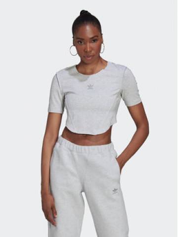 adidas Футболка Crop Loungewear HL9130 Сірий Regular Fit adidas Футболка Crop Loungewear HL9130 Сірий Regular Fit