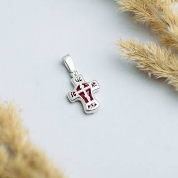 Серебряный крестик с эмалью 132701 Серебряный крестик с эмалью 132701