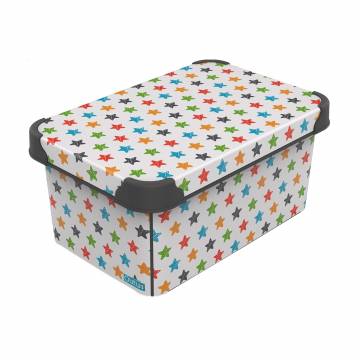 Контейнер для хранения с крышкой QUTU Style Box Colored Stars 13.5*19*28.5 см, 5 л Контейнер для хранения с крышкой QUTU Style Box Colored Stars 13.5*19*28.5 см, 5 л