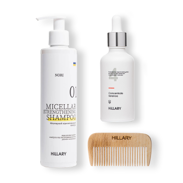 Сироватка для волосся Concentrate Serenoa + Шампунь для всіх типів волосся Nori Micellar та гребінь Сироватка для волосся Concentrate Serenoa + Шампунь для всіх типів волосся Nori Micellar та гребінь