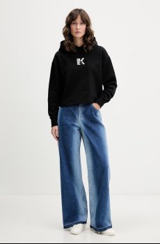 Karl Lagerfeld Jeans кофта с капюшоном для женщин из хлопка