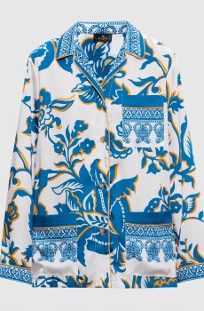 Белая рубашка в цветочный принт