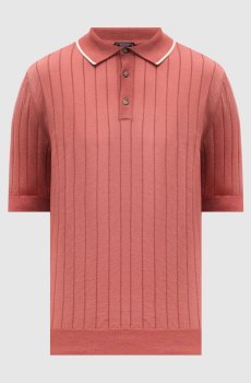 Красное поло в рубчике из хлопка