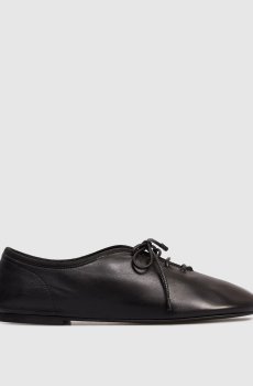 Черные кожаные балетки Glove