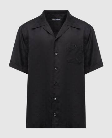 Черная рубашка с шелком в шаблон логотипа монограмма