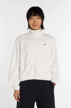 Женская белая спортивная кофта Sport Double Knit Full Zip Белый S New Balance WJ615371SST