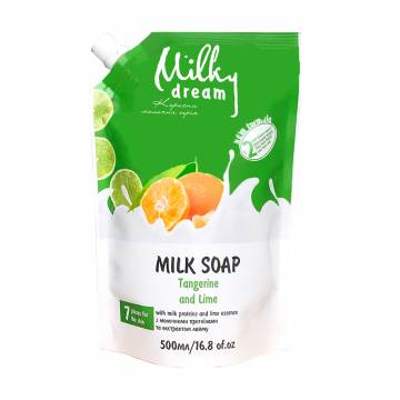 Жидкое крем-мыло Milky Dream Танжерин и лайм, с молочным протеином и экстрактом лайма, 500 мл (дойпак) Жидкое крем-мыло Milky Dream Танжерин и лайм, с молочным протеином и экстрактом лайма, 500 мл (дойпак)