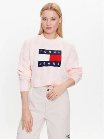 Tommy Jeans Светр DW0DW14261 Рожевий Regular Fit Tommy Jeans Светр DW0DW14261 Рожевий Regular Fit